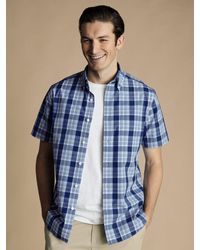 Charles Tyrwhitt - Check Short Sleeve Non-iron Poplin Shirt - Lyst