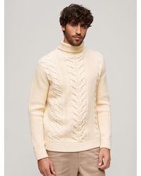 Superdry - Wool Blend Cable Roll Neck Jumper - Lyst