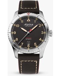 Alpina - Al-525bbg4s26 Startimer Pilot Automatic Date Leather Strap Watch - Lyst