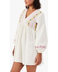 Accessorize - Floral Embroidered Mini Dress - Lyst