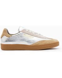 AllSaints - Thelma Metallic Leather Trainers - Lyst