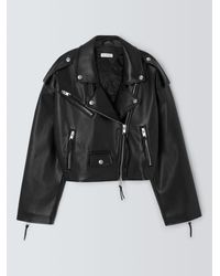 GOOD AMERICAN - Cropped Faux Leather Moto Jacket - Lyst