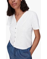 Whistles - Maeve V-neck Button Front Top - Lyst