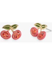 COACH - Crystal Cherry Stud Earrings - Lyst