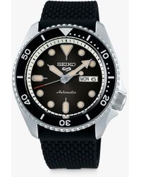 Seiko - Srpd73k2 5 Sports Automatic Day Date Rubber Strap Watch - Lyst