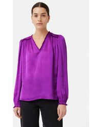 Jigsaw - Recycled Satin V Neck Top - Lyst