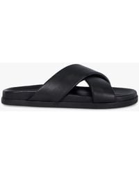 Dune - Isaacs Leather Cross Strap Sandals - Lyst