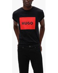BOSS - Hugo Dulive Logo Patch Print T-shirt - Lyst