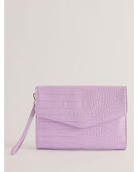 Ted Baker - Crocey Imitation Croc Envelope Pouch - Lyst