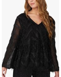 A-View - Elina Glitter Long Sleeve Blouse - Lyst