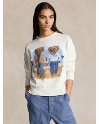 Ralph Lauren - Polo Embroidered Duo Bear Cotton Jumper - Lyst
