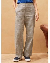 Brora - Heritage Check Cotton Linen Blend Trousers - Lyst