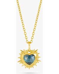 Rachel Jackson - Personalised Electric Love Birthstone Heart Necklace - Lyst