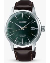 Seiko - Srpd37j1 Presage Automatic Date Leather Strap Watch - Lyst