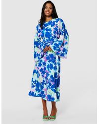 Closet - A-line Floral Print Kimono Dress - Lyst