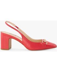 Dune - Detailed High Heel Leather Court Shoes - Lyst