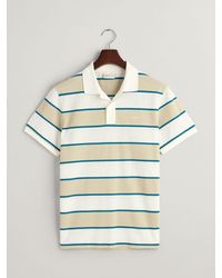 GANT - Striped Pique Polo Shirt - Lyst