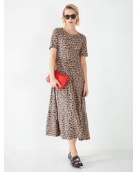 Hush Thalia Cotton Jersey Leopard Print Tier Dress - Multicolour