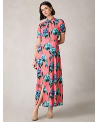 Ro&zo - Petite Scarlett Floral Print Twist Neck Maxi Dress - Lyst