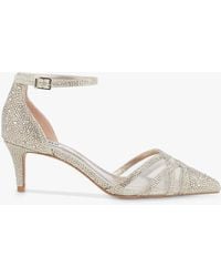 Dune - Composed Embellished Kitten Heel Court Shoes - Lyst