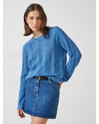 Hush - Dot Open Stitch Cable Crew Jumper - Lyst