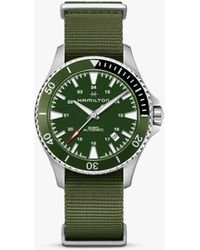 Hamilton - H82375961 Khaki Scuba Automatic Date Bracelet Strap Watch - Lyst