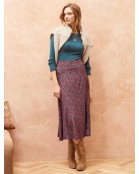 Brora - Liberty Print Jersey Midi Skirt - Lyst
