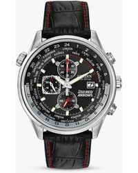Citizen - Ca0080-03e Red Arrows Eco-drive Chronograph Leather Strap Watch - Lyst