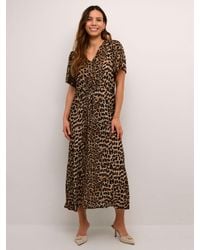 Kaffe - Amber Classic Leopard Print Midaxi Dress - Lyst