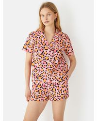 Hush - Maeva Watercolour Leopard Short Shirt Pyjama Set - Lyst