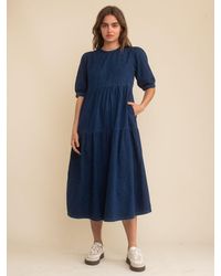 Nobody's Child - Rochelle Organic Cotton Denim Midi Dress - Lyst