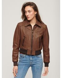 Superdry - 70s Leather Jacket - Lyst