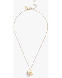 COACH - Enamel And Crystal Heart Locket Necklace - Lyst