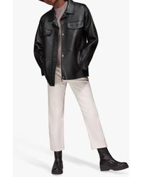 Whistles - Clean Bonded Leather Jacket - Lyst