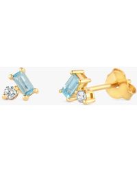 Dinny Hall - Shuga Gemstone Baguette & Created Diamond Stud Earrings - Lyst