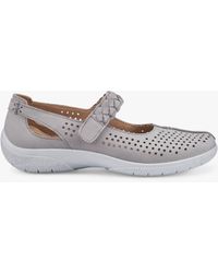 Hotter - Quake Ii Extra Wide Fit Perforated Nubuck Mary Jane Shoes - Lyst