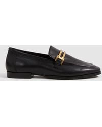 Reiss - Angela Metal Trim Leather Loafers - Lyst
