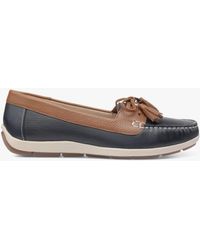 Hotter - Bay Wide Fit Leather Moccasin Boat Shoes - Lyst