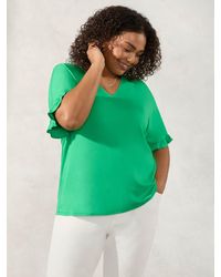 Live Unlimited - Curve Frill Sleeve Blouse - Lyst