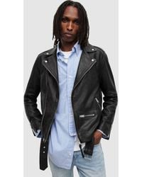 AllSaints - Wick Leather Biker Jacket - Lyst