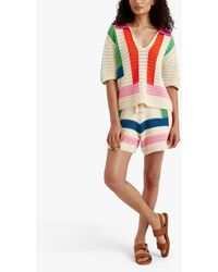 Chinti & Parker - Crochet Stitch Stripe Shorts - Lyst