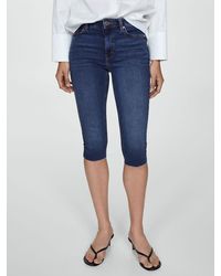 Mango - Capri Slim Fit Knee Length Jeans - Lyst