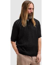 AllSaints - Miller Short Sleeve Polo Shirt - Lyst