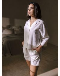 Chelsea Peers - Poplin Micro Stripe Short Pyjama Set - Lyst