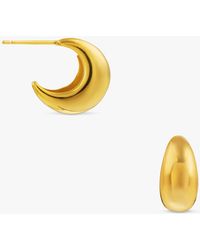 Orelia - Tapered Domed Hoop Earrings - Lyst