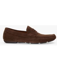 Dune - Bradlay Suede Square Toe Moccasin Loafers - Lyst