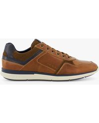 Dune - Trended Wide Fit Leather Lace Up Trainers - Lyst