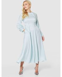 Closet - A-line Jacquard Long Sleeve Midi Dress - Lyst