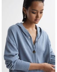 Reiss - Evie Cashmere Blend Hooded Cardigan - Lyst