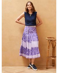 Brora - Organic Cotton Block Print Skirt - Lyst
